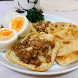 糖質制限　油揚げのオープン餃子